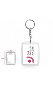 CHP logolu şeffaf akrilik 5,3x4 cm zincirli dikdörtgen promosyon anahtarlık